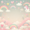 ピンクが特徴でユニコーンとハートと虹がゆめかわいい壁紙
